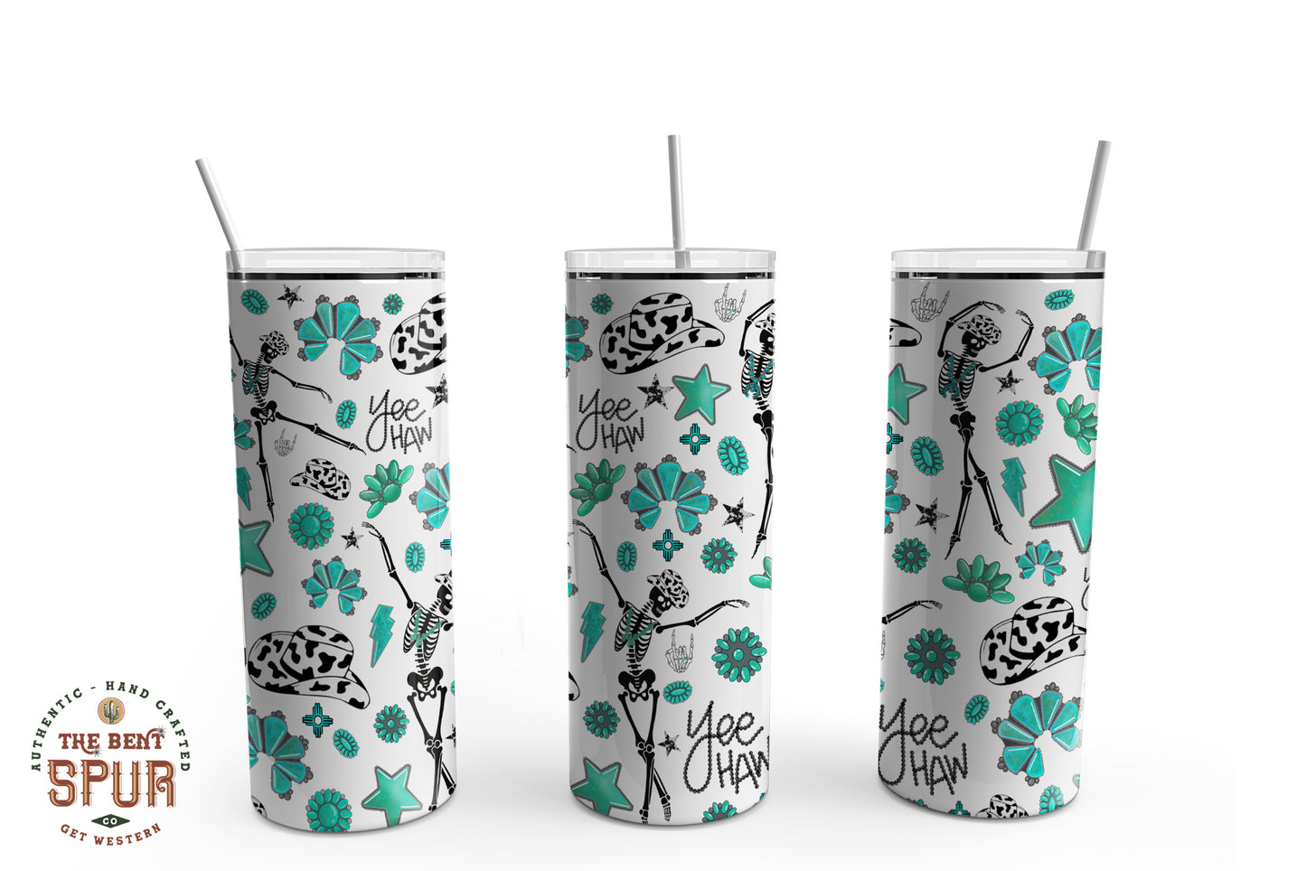 YeeHaw Turquoise Skeleton -Tumbler