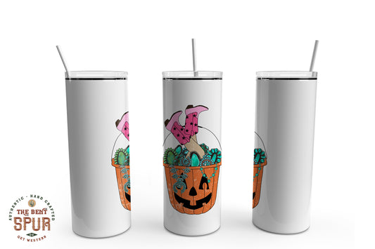 Cowgirl Turquoise Pumpkin Bucket - Tumbler