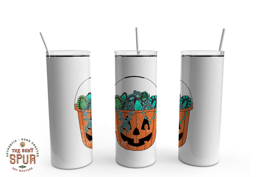 Turquoise Pumpkin Bucket - Tumbler