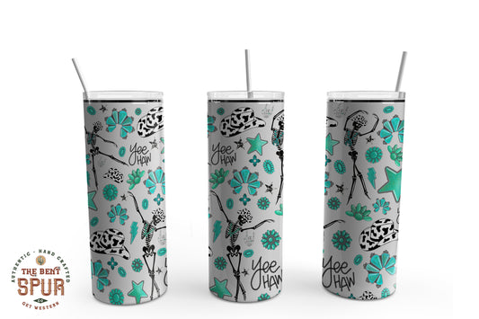 YeeHaw Turquoise Skeleton -Tumbler